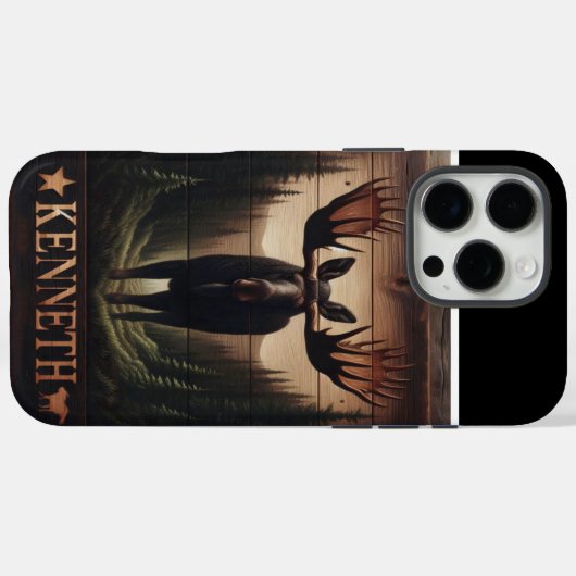Kenneth's Woodland Moose Case-Mate iPhone Case (Achterkant (horizontaal))