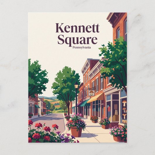 Kennett Square, Pennsylvania Briefkaart (Voorkant)