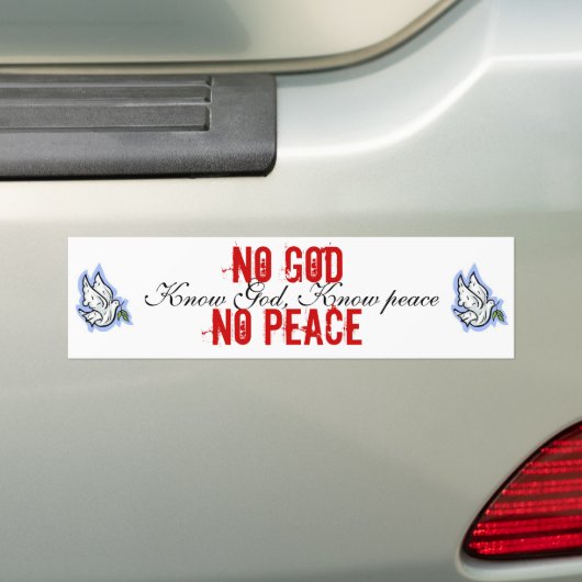 Kennis/Geen vrede Bumpersticker (Op auto)