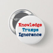 Kennis is beter dan Onwetendheid - Anti President Ronde Button 5,7 Cm (Voorkant /achterkant)