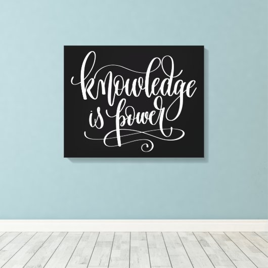 Kennis is kracht canvas afdruk (Insitu (Houten vloer))