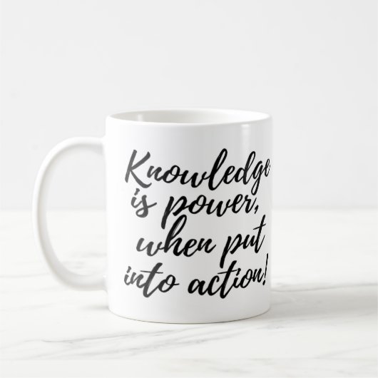Kennis is Kracht Koffiekop Mok (Links)