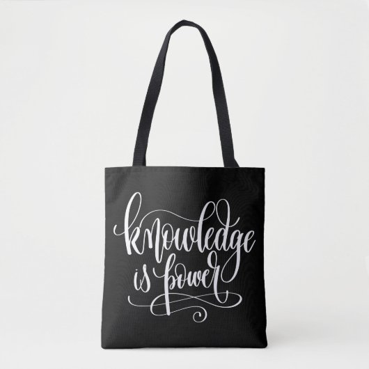 Kennis is kracht tote bag (Voorkant)
