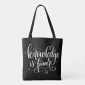 Kennis is kracht tote bag (Achterkant)