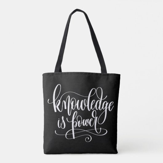 Kennis is kracht tote bag (Achterkant)