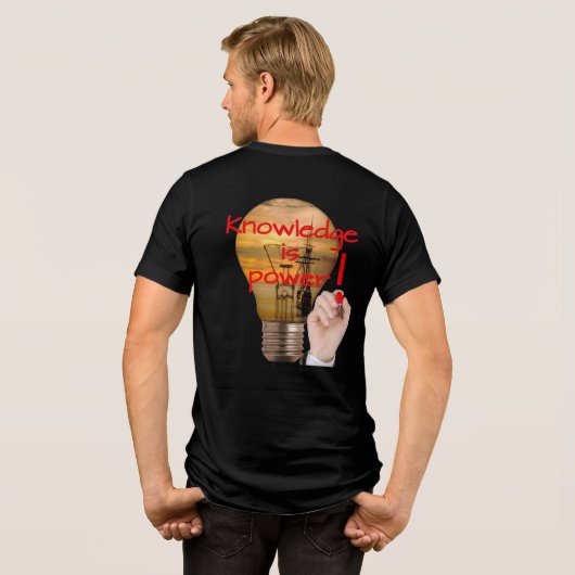 Kennis is kracht Tri-Blend shirt (Achterkant volledig)