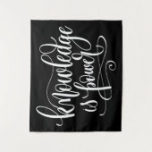 Kennis is kracht wandkleed (Voorkant)