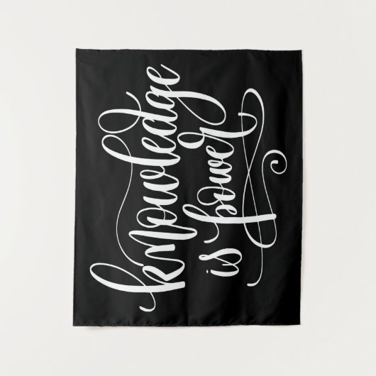 Kennis is kracht wandkleed (Voorkant)