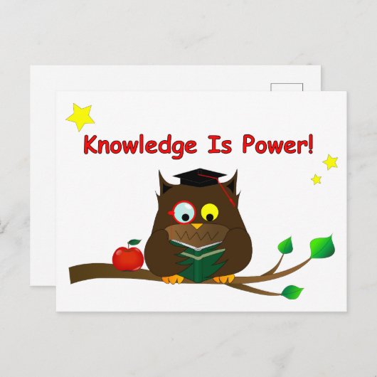 Kennis is macht! briefkaart (Voorkant / Achterkant)