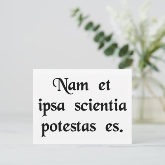 Kennis is macht. briefkaart (Staand voorkant)