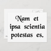 Kennis is macht. briefkaart (Voorkant / Achterkant)