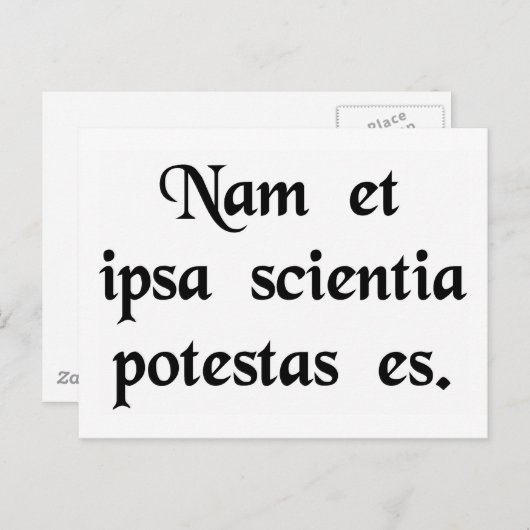 Kennis is macht. briefkaart (Voorkant / Achterkant)