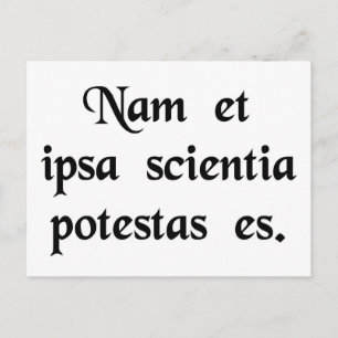 Kennis is macht. briefkaart