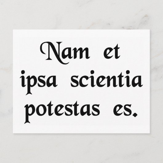 Kennis is macht. briefkaart (Voorkant)