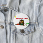 Kennis is macht! ronde button 7,6 cm (In situ)