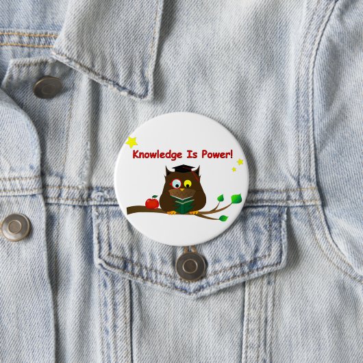 Kennis is macht! ronde button 7,6 cm (In situ)