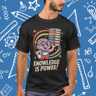 Kennis Is Macht Schattig Hersenen Karakter T-shirt
