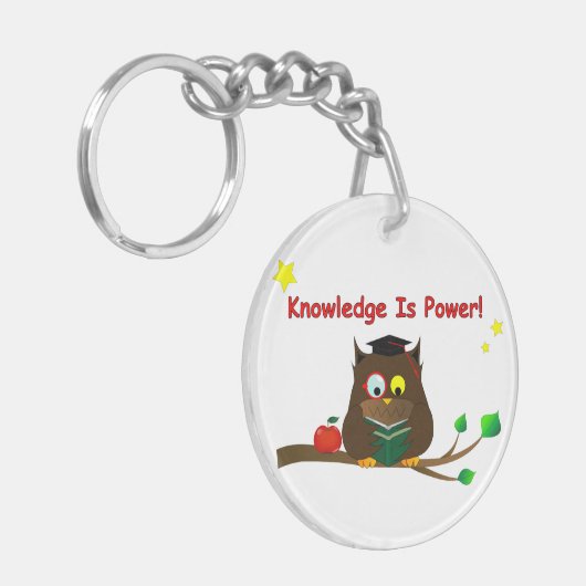 Kennis is macht! sleutelhanger (Voorkant Links)