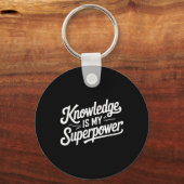 Kennis is mijn Superpower Sleutelhanger (Voorkant)