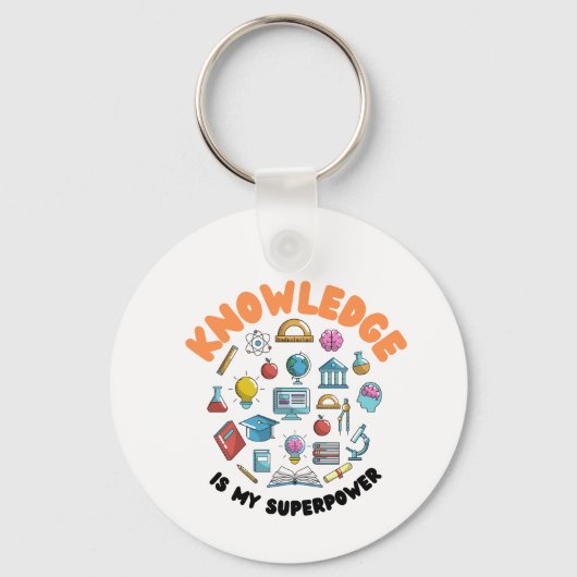 Kennis is mijn Superpower Sleutelhanger (Voorkant)