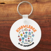 Kennis is mijn Superpower Sleutelhanger (Achterkant)