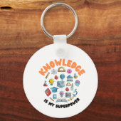 Kennis is mijn Superpower Sleutelhanger (Voorkant)
