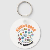 Kennis is mijn Superpower Sleutelhanger (Achterkant)