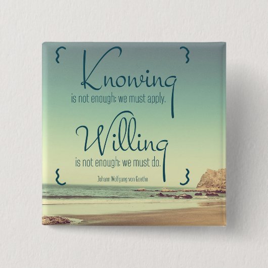 Kennis is niet voldoende vierkante button 5,1 cm (Voorkant)