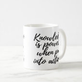 Kennis is Power Coffee Cup Mok (Voorkant rechts)
