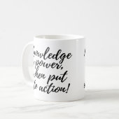 Kennis is Power Coffee Cup Mok (Voorkant links)