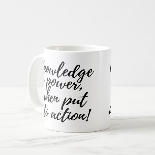 Kennis is Power Coffee Cup Mok (Voorkant links)