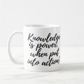 Kennis is Power Coffee Cup Mok (Links)