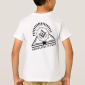 Kennis is Power Cool geometrisch ontwerp T-shirt (Achterkant)