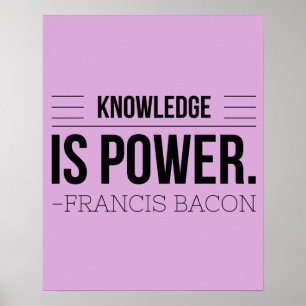 Kennis is Power Francis Bacon Motivation Quote Poster