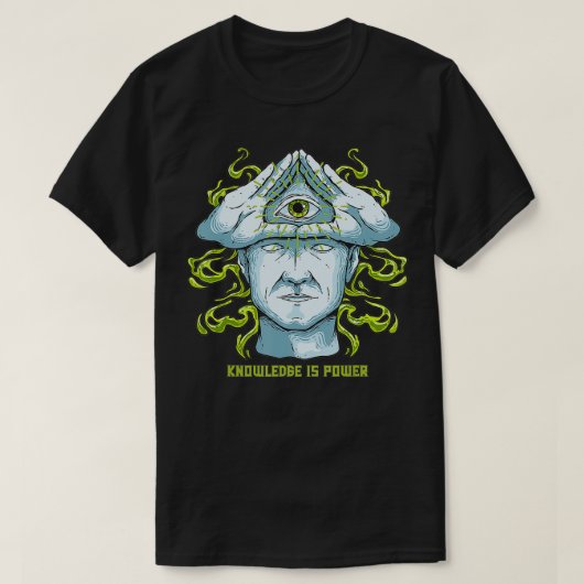 Kennis is Power Illuminati Pyramid Allsee Ey T-shirt (Design voorkant)