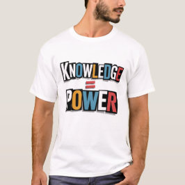 Kennis = Kracht – Losgeld Letter Collage T-shirt