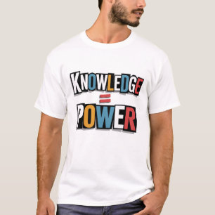 Kennis = Kracht – Losgeld Letter Collage T-shirt