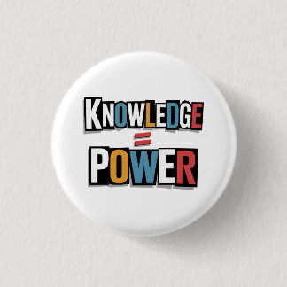 Kennis = Kracht – Losgeldlettercollage Ronde Button 3,2 Cm