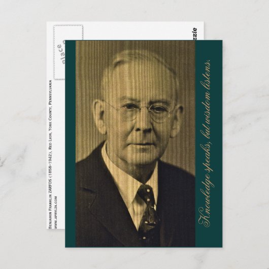 Kennis spreekt, maar wijsheid luistert. briefkaart (Voorkant / Achterkant)