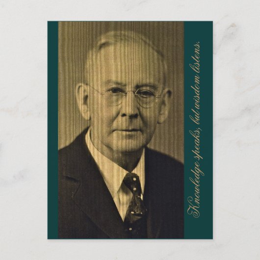 Kennis spreekt, maar wijsheid luistert. briefkaart (Voorkant)