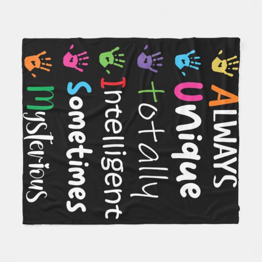 KENNIS VAN Autisme Altijd uniek Fleece Deken (Voorkant (Horizontaal))