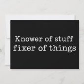 Kennis van Dingen Fixer van Dingen Grappige Klusje Kaart (Voorkant)