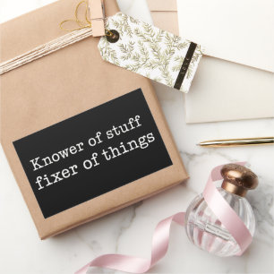 Kennis van Dingen Fixer van Dingen Grappige Klusje Rechthoekige Sticker
