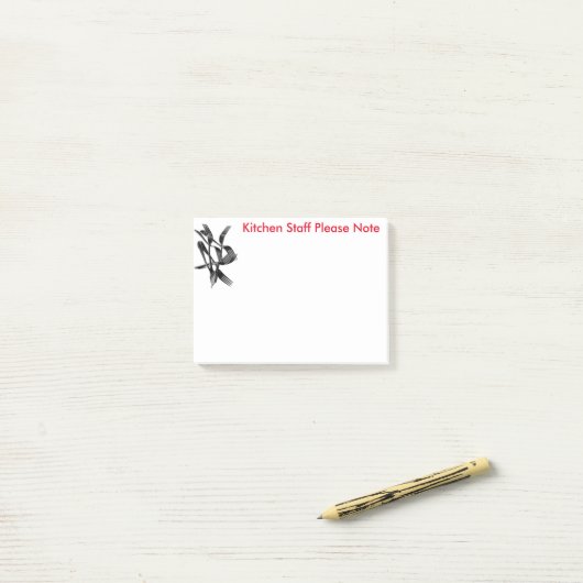 Kennisgeving aan de Keukenstaf Post-it® Notes (Op bureau)