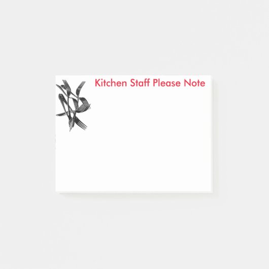 Kennisgeving aan Keukenpersoneel Post-it® Notes (Voorkant)