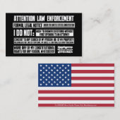 Kennisgeving aan wettelijke afdwingingskaarten visitekaartje (Voorkant / Achterkant)