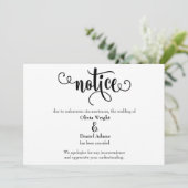 Kennisgeving Typografie Afgelaste Trouwkaart Aanko Kaart (Staand voorkant)