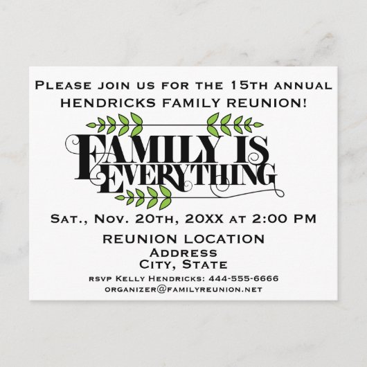 Kennisgeving van gezinshereniging briefkaart (Voorkant)