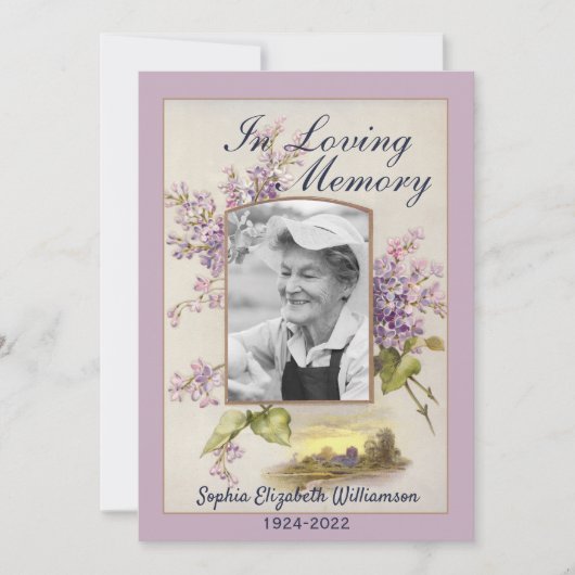 Kennisgeving van overlijden Kaart uitvaartregeling (Voorkant)