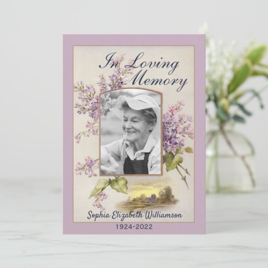 Kennisgeving van overlijden Kaart uitvaartregeling (Staand voorkant)